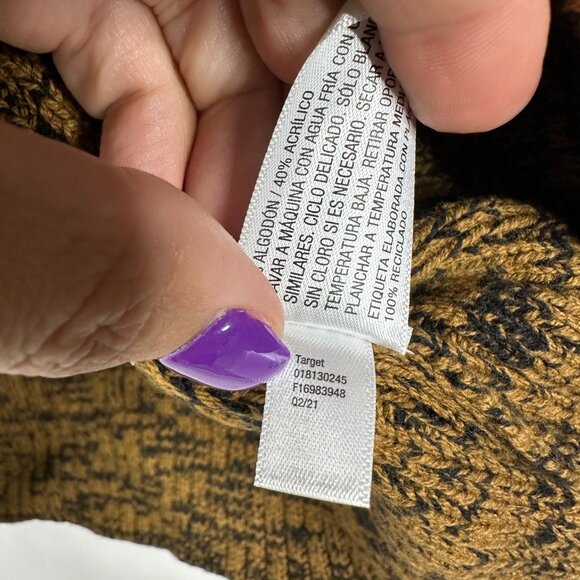 2/$30 a new day Chunky Knit V-Neck Cardigan Brown Marl Small #A0617 TRB3 - Picture 7 of 8